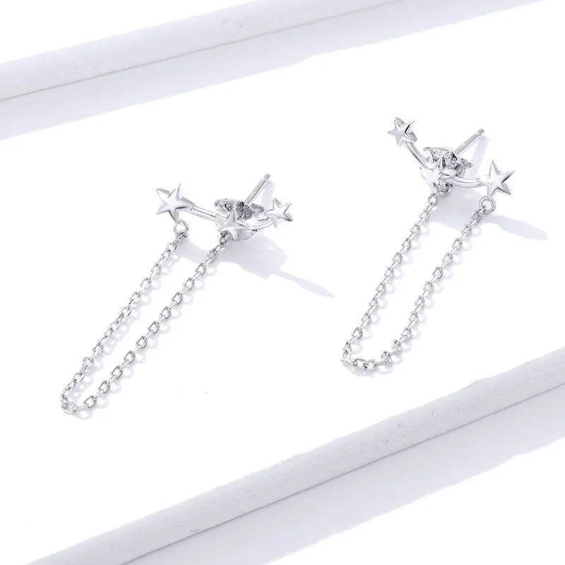 (bilde for) Pandora Style Silver Starry Dangle øredobber - BSE361 - Vis 4