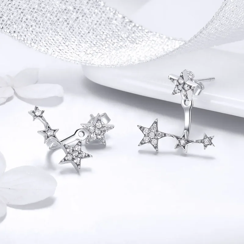 (bilde for) Pandora Style Silver Stars øredobber - SCE448 - Vis 3