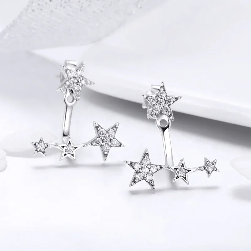 (bilde for) Pandora Style Silver Stars øredobber - SCE448 - Vis 4