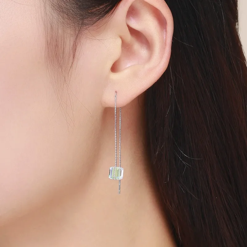 (bilde for) Pandora Style Silver Tears In The Ocean Depth Hengende øredobber - SCE501 - Vis 4