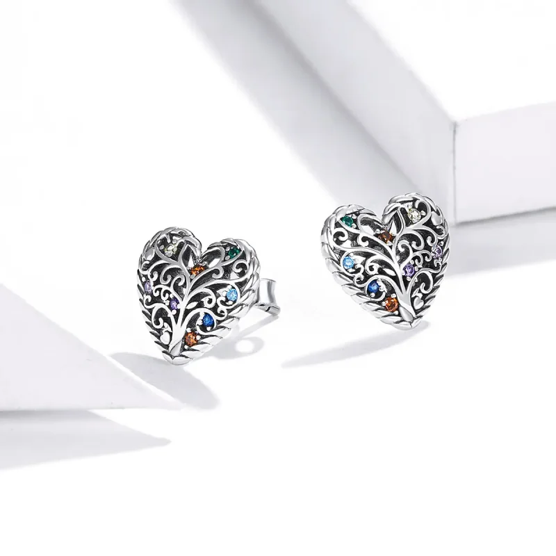 (bilde for) Pandora Style Silver Tree of Life ørepynt - SCE933 - Vis 2