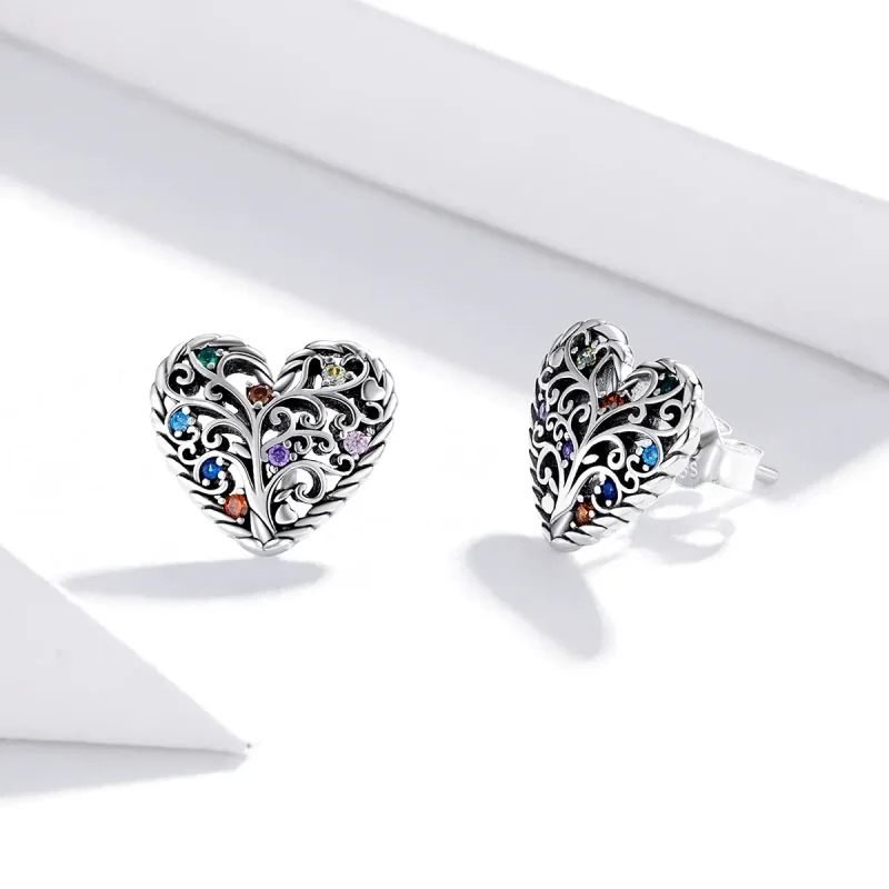 (bilde for) Pandora Style Silver Tree of Life ørepynt - SCE933 - Vis 4