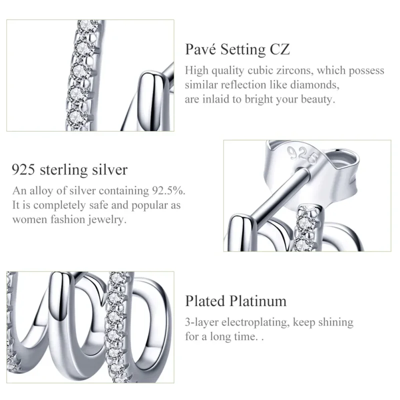 (bilde for) Pandora Style Silver Twist Stud øredobber - SCE585 - Vis 3