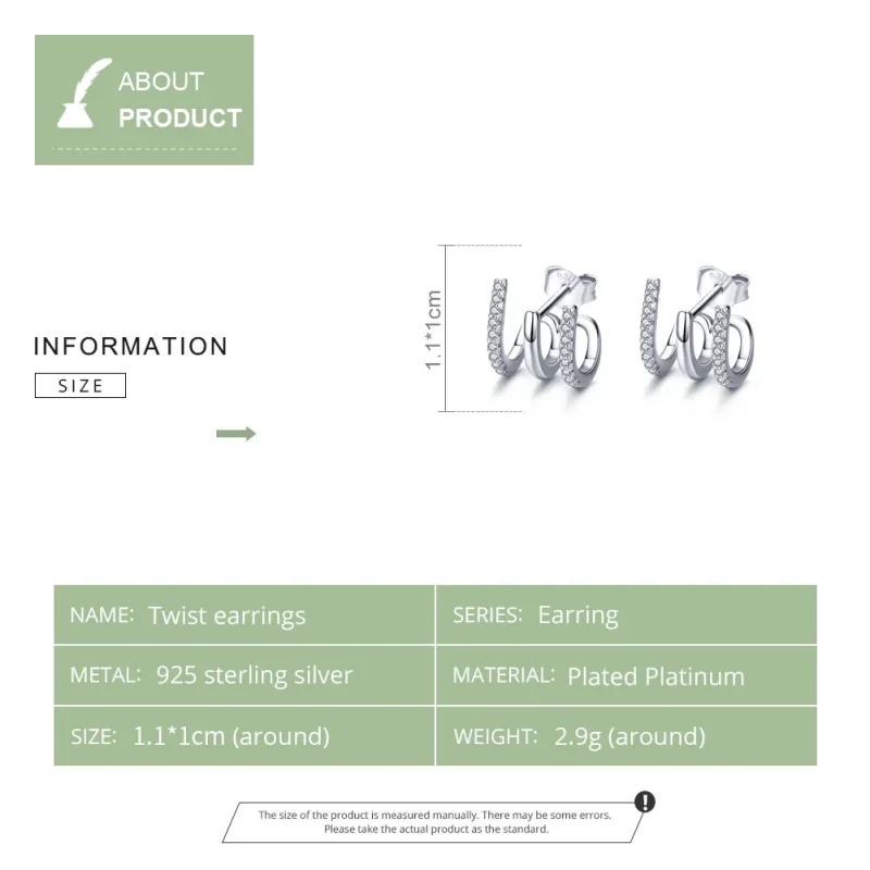 (bilde for) Pandora Style Silver Twist Stud øredobber - SCE585 - Vis 8