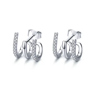 (bilde for) Pandora Style Silver Twist Stud øredobber - SCE585