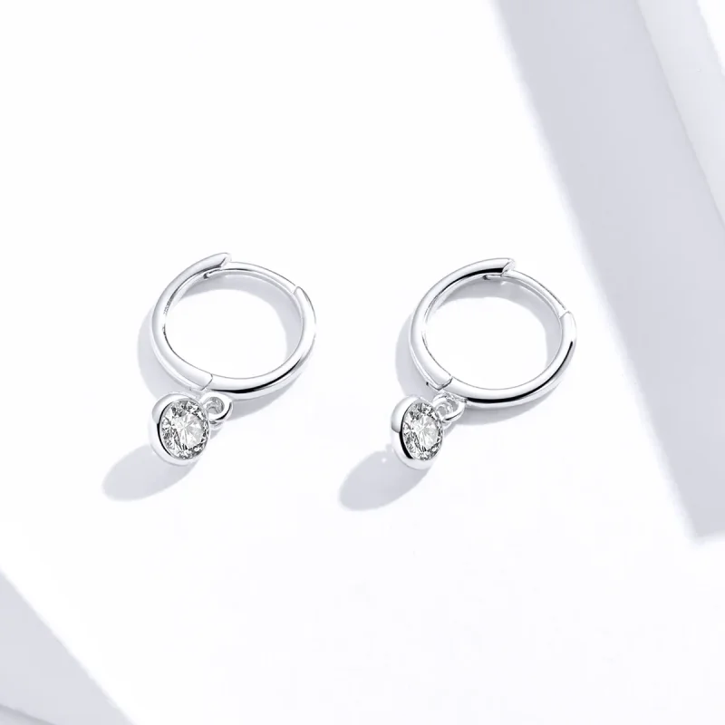 (bilde for) Pandora Style Silver Zirconia Dingle øredobber - SCE830 - Vis 2
