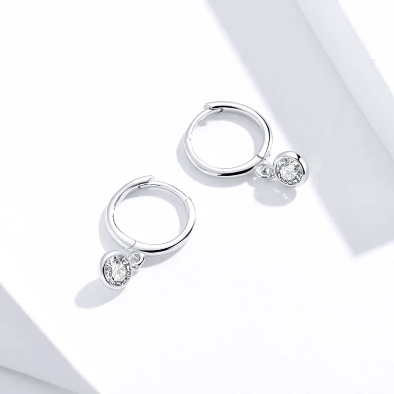 (bilde for) Pandora Style Silver Zirconia Dingle øredobber - SCE830 - Vis 3