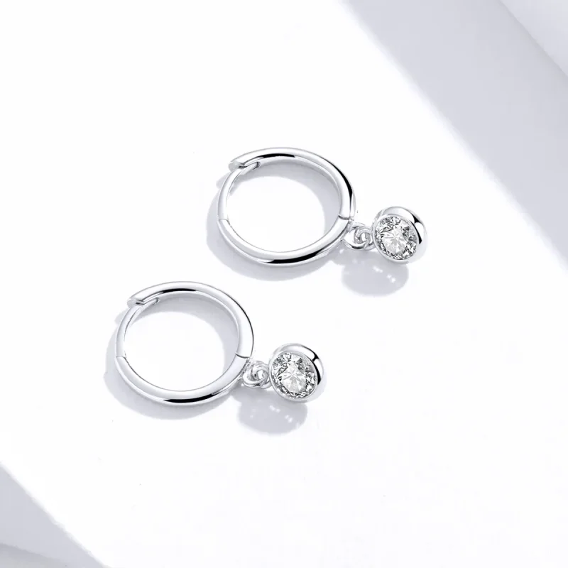 (bilde for) Pandora Style Silver Zirconia Dingle øredobber - SCE830 - Vis 4
