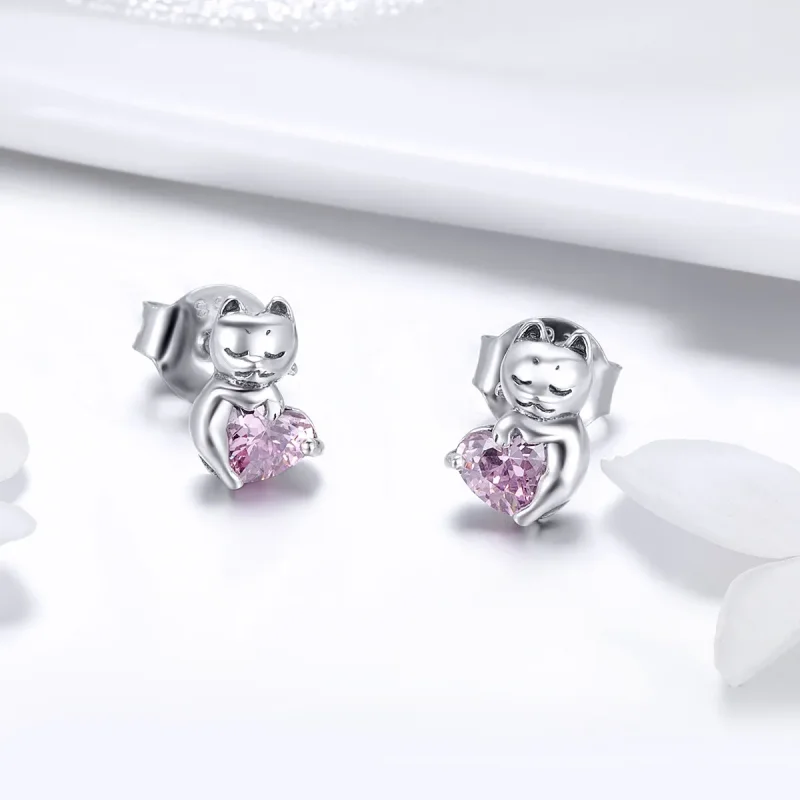 (bilde for) Pandora Style Sølv Bedårende Cat Stud øredobber - SCE453 - Vis 2