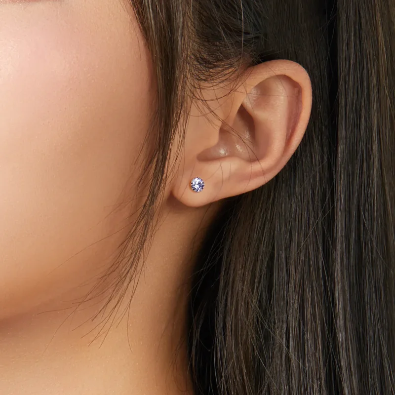 (bilde for) Pandora Style Sølv Birthstone March Stud øredobber - SCE862-3 - Vis 2