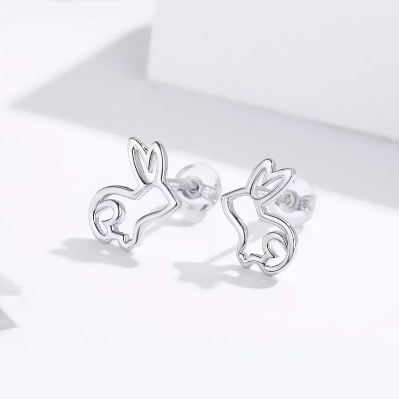 (bilde for) Pandora Style Sølv Bunny Stud øredobber - SCE698 - Vis 2