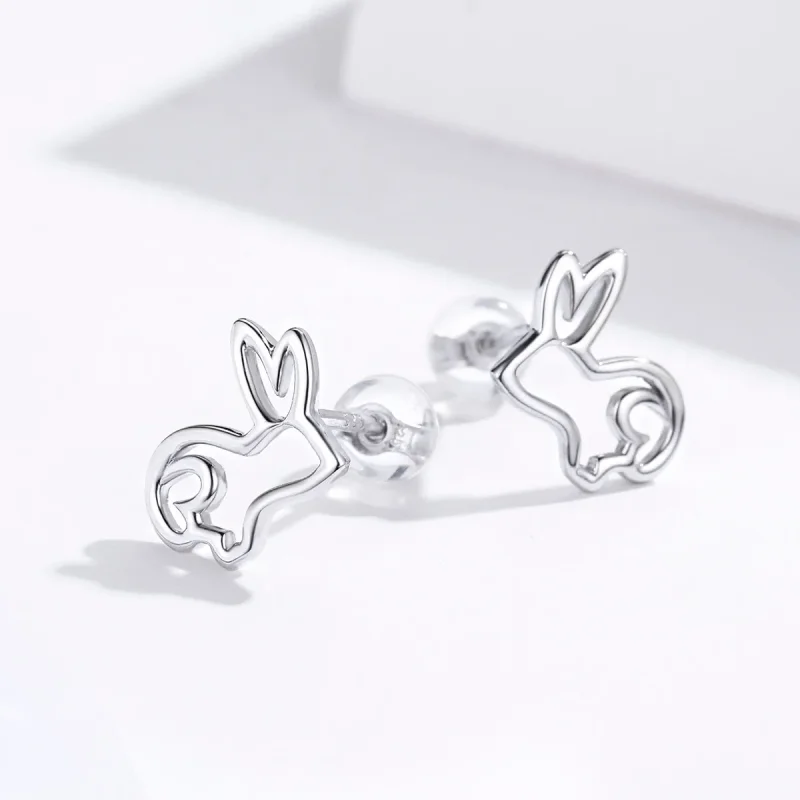 (bilde for) Pandora Style Sølv Bunny Stud øredobber - SCE698 - Vis 3
