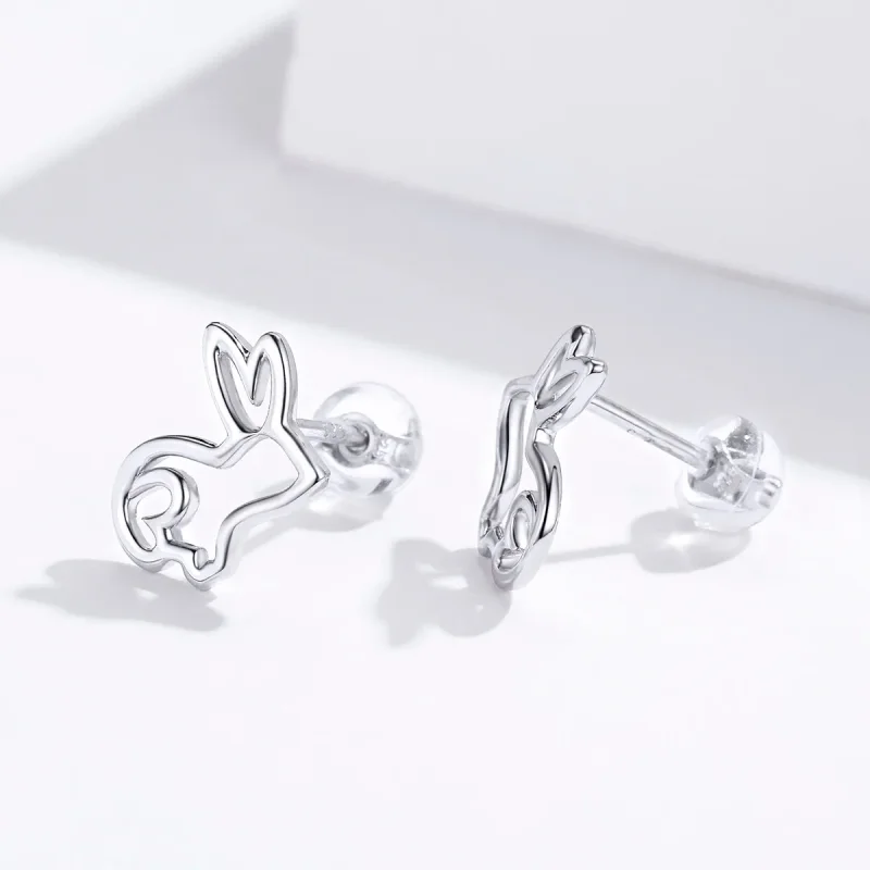 (bilde for) Pandora Style Sølv Bunny Stud øredobber - SCE698 - Vis 4