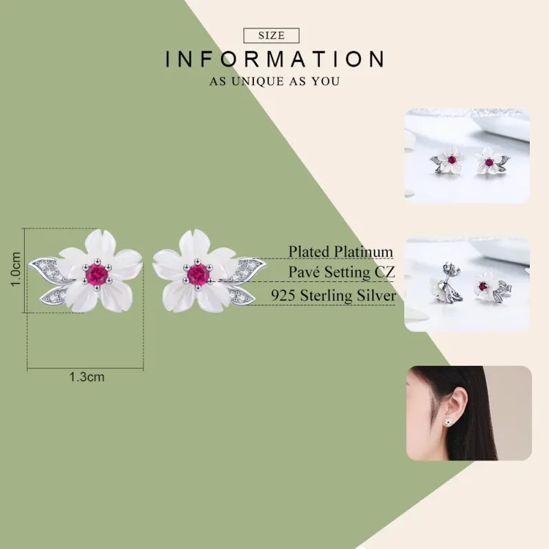 (bilde for) Pandora Style Sølv Cherry Blossom Stud øredobber - BSE055 - Vis 7