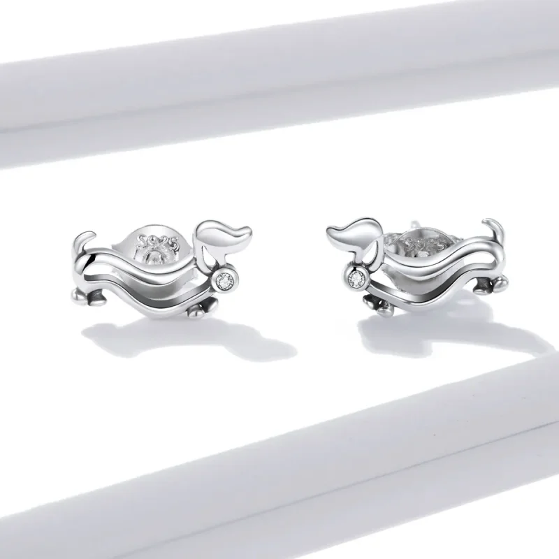(bilde for) Pandora Style Sølv Dachshund ørepynt - SCE952 - Vis 3