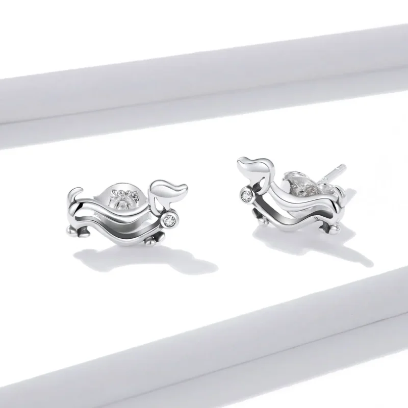 (bilde for) Pandora Style Sølv Dachshund ørepynt - SCE952 - Vis 4