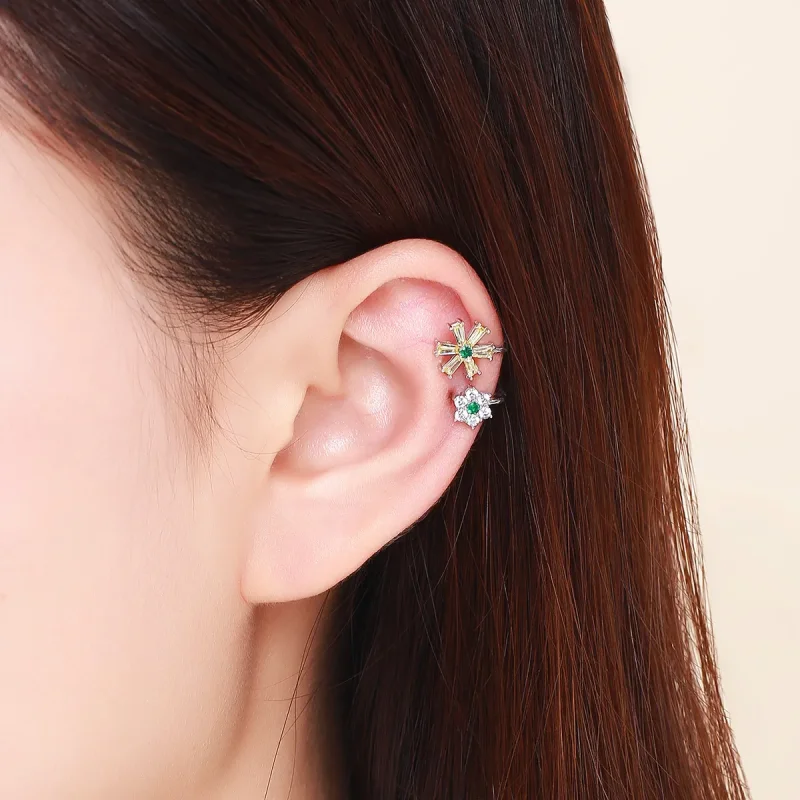 (bilde for) Pandora Style Sølv Daisy Flower Stud øredobber - SCE487 - Vis 5