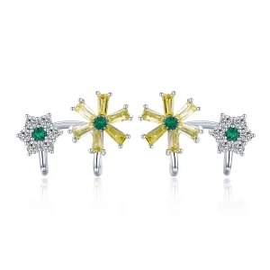 (bilde for) Pandora Style Sølv Daisy Flower Stud øredobber - SCE487