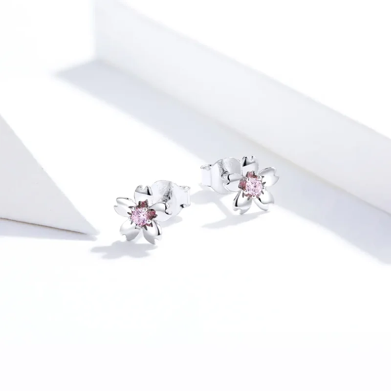 (bilde for) Pandora Style Sølv Daisy Flower Stud øredobber - SCE784 - Vis 2