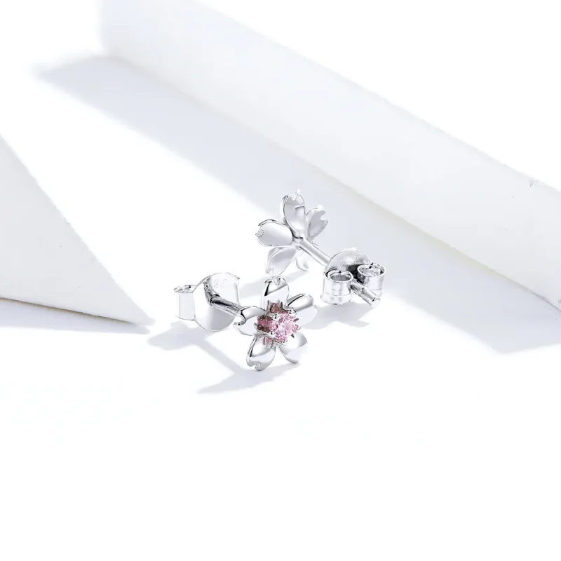 (bilde for) Pandora Style Sølv Daisy Flower Stud øredobber - SCE784 - Vis 3