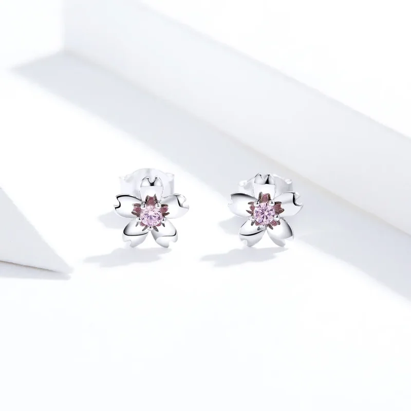 (bilde for) Pandora Style Sølv Daisy Flower Stud øredobber - SCE784 - Vis 4