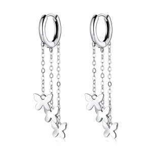 (bilde for) Pandora Style Sølv Dusk Butterfly Dingle øredobber - SCE1173