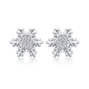 (bilde for) Pandora Style Sølv Elegant Snowflakes Stud øredobber - BSE009