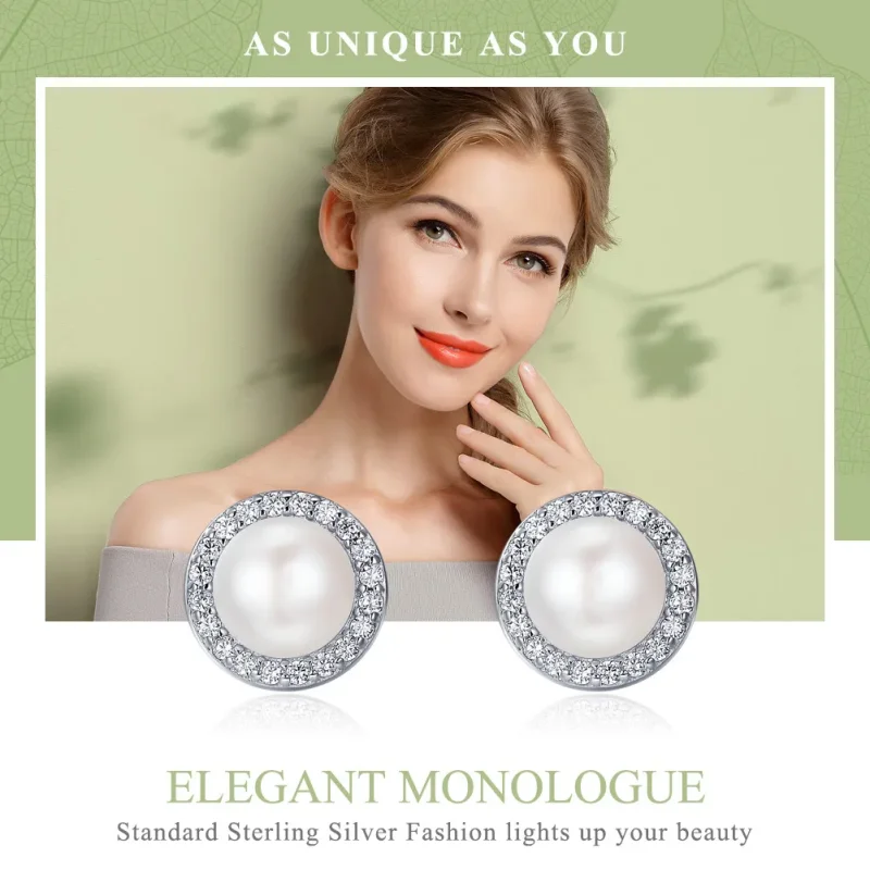 (bilde for) Pandora Style Sølv Elegante Monolog øredobber - SCE122 - Vis 2
