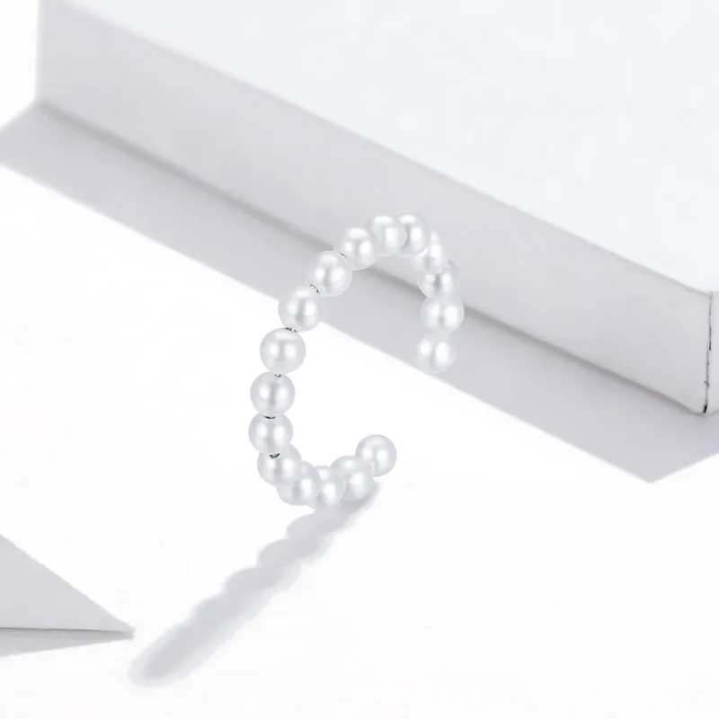 (bilde for) Pandora Style Sølv enkel perle Øreklips - SCE1010 - Vis 2