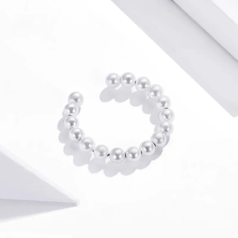 (bilde for) Pandora Style Sølv enkel perle Øreklips - SCE1010 - Vis 3
