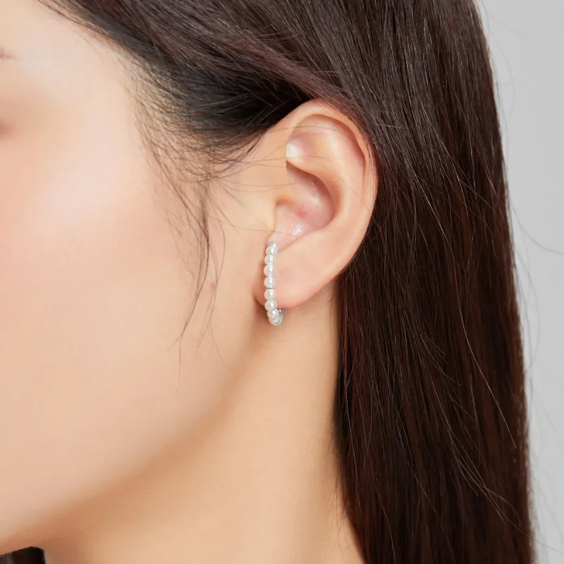 (bilde for) Pandora Style Sølv enkel perle Øreklips - SCE1010 - Vis 5