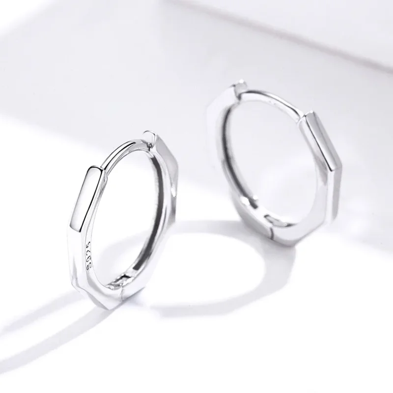 (bilde for) Pandora Style Sølv enkle øredobber Hoop øredobber - SCE622 - Vis 2