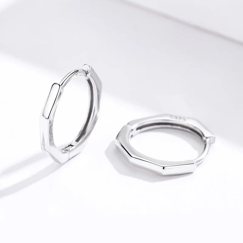 (bilde for) Pandora Style Sølv enkle øredobber Hoop øredobber - SCE622 - Vis 3