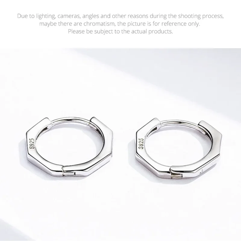 (bilde for) Pandora Style Sølv enkle øredobber Hoop øredobber - SCE622 - Vis 8