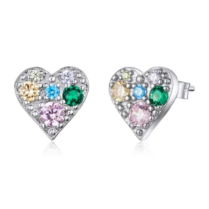 (bilde for) Pandora Style Sølv Fargerike Love Stud øredobber - SCE890