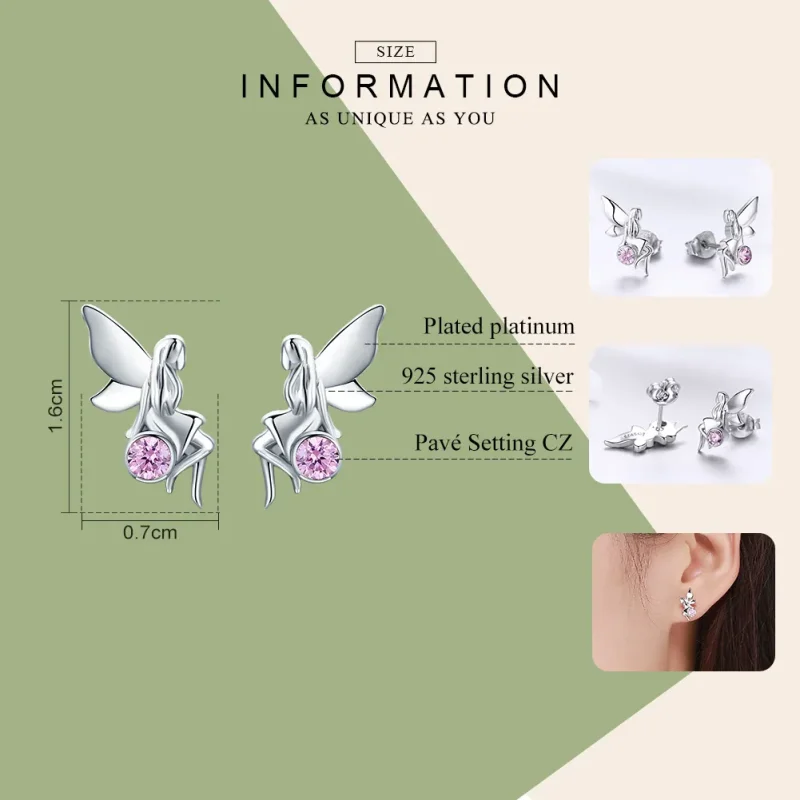 (bilde for) Pandora Style Sølv Flower Fairy øredobber - SCE395 - Vis 4