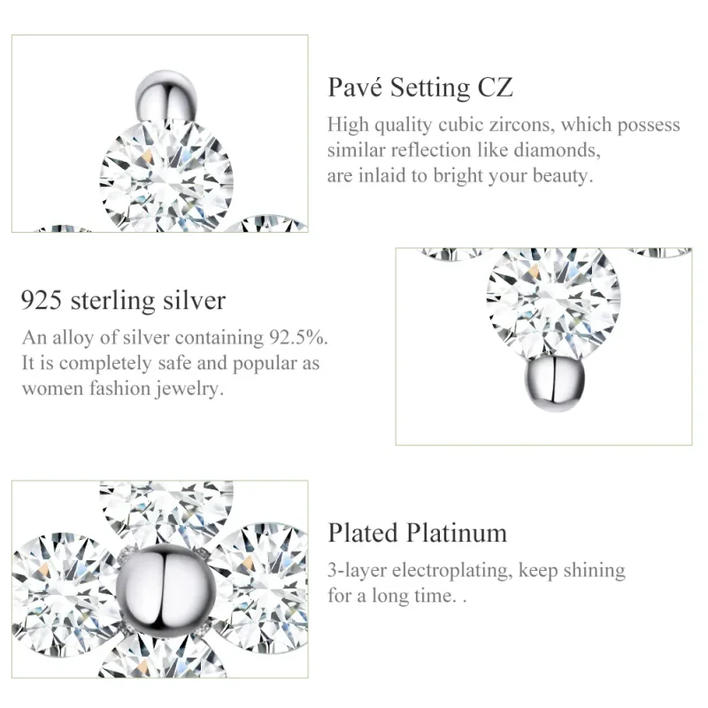 (bilde for) Pandora Style Sølv Flower of Light ørepynt - SCE648 - Vis 3