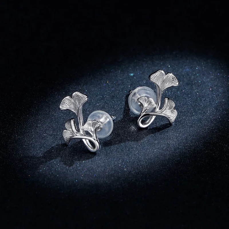 (bilde for) Pandora Style sølv Ginkgo Leaf øredobber - BSE328 - Vis 8