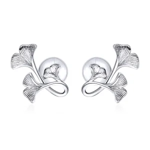 (bilde for) Pandora Style sølv Ginkgo Leaf øredobber - BSE328