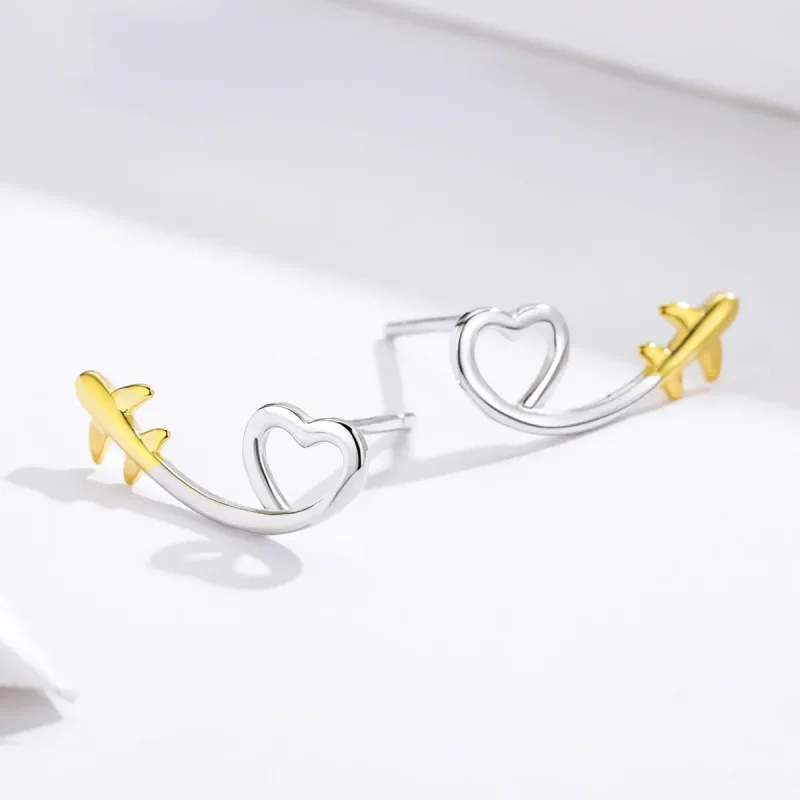 (bilde for) Pandora Style Sølv & Gullbelagte Fly To Love øredobber - SCE632 - Vis 3