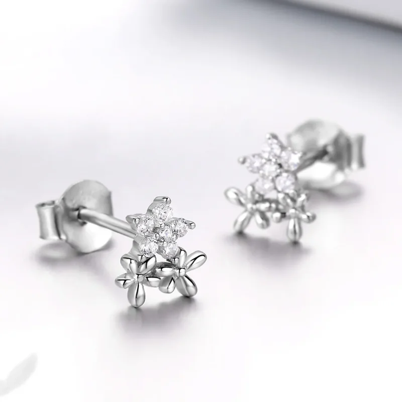 (bilde for) Pandora Style sølv Gypsophila øredobber - BSE030 - Vis 3