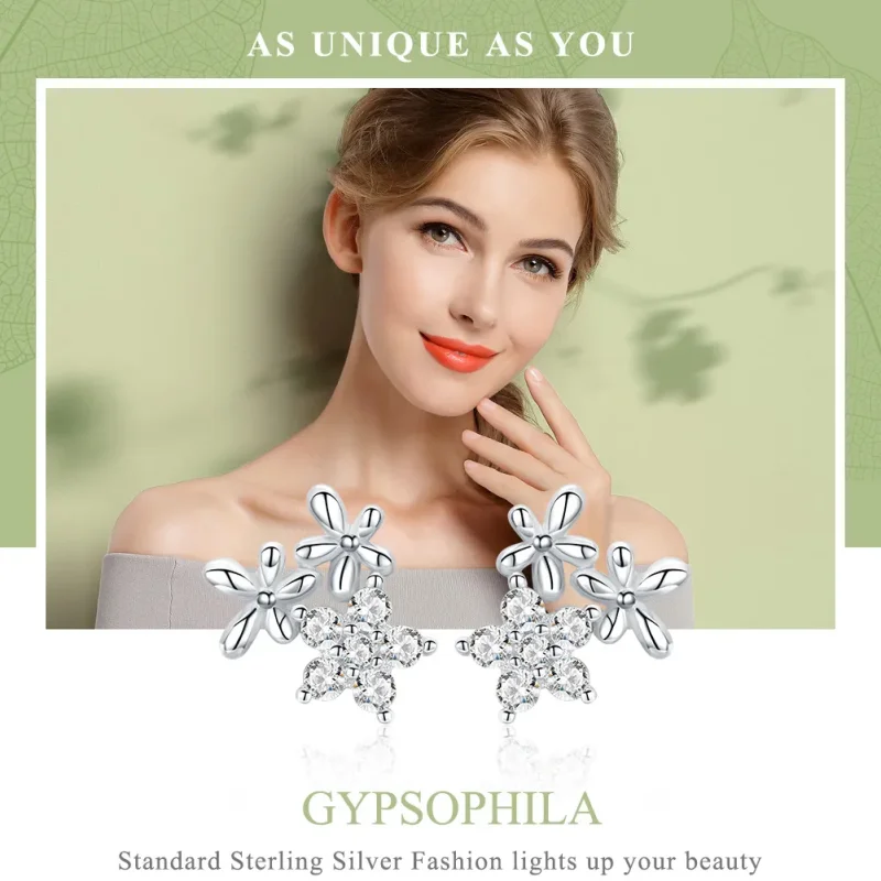 (bilde for) Pandora Style sølv Gypsophila øredobber - BSE030 - Vis 6