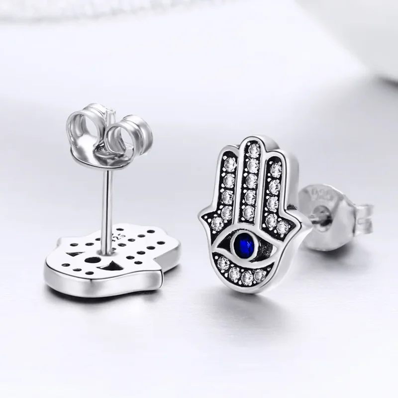 (bilde for) Pandora Style Sølv Hamsa øredobber - SCE389 - Vis 3