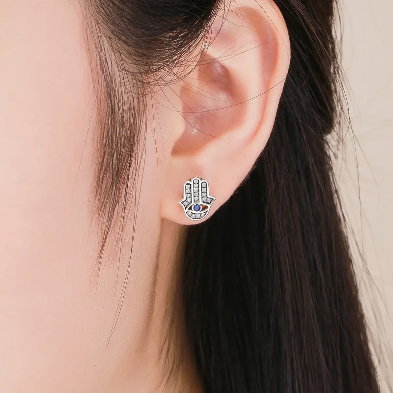 (bilde for) Pandora Style Sølv Hamsa øredobber - SCE389 - Vis 4