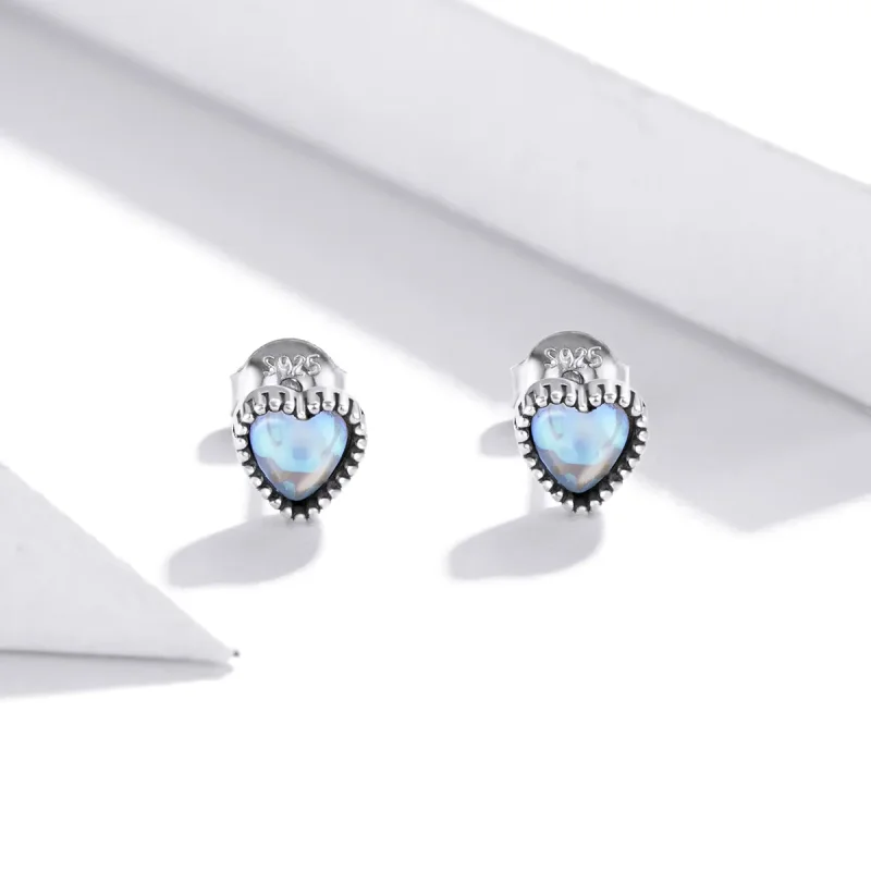 (bilde for) Pandora Style Sølv Hjerter av glass ørepynt - SCE929 - Vis 2