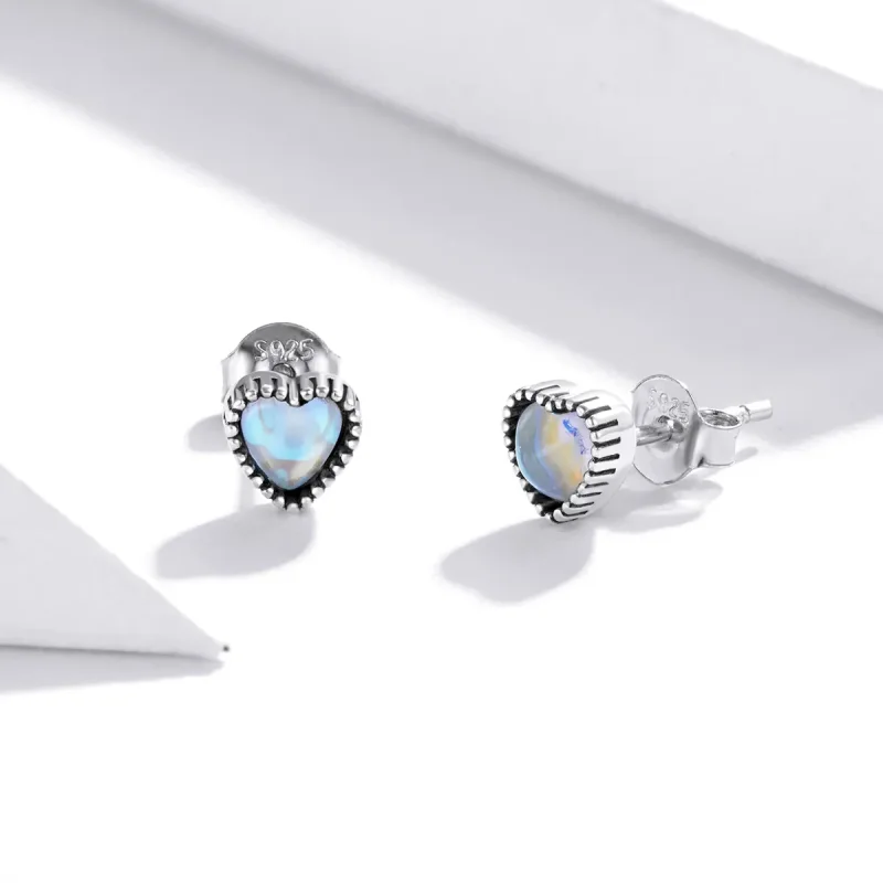 (bilde for) Pandora Style Sølv Hjerter av glass ørepynt - SCE929 - Vis 3
