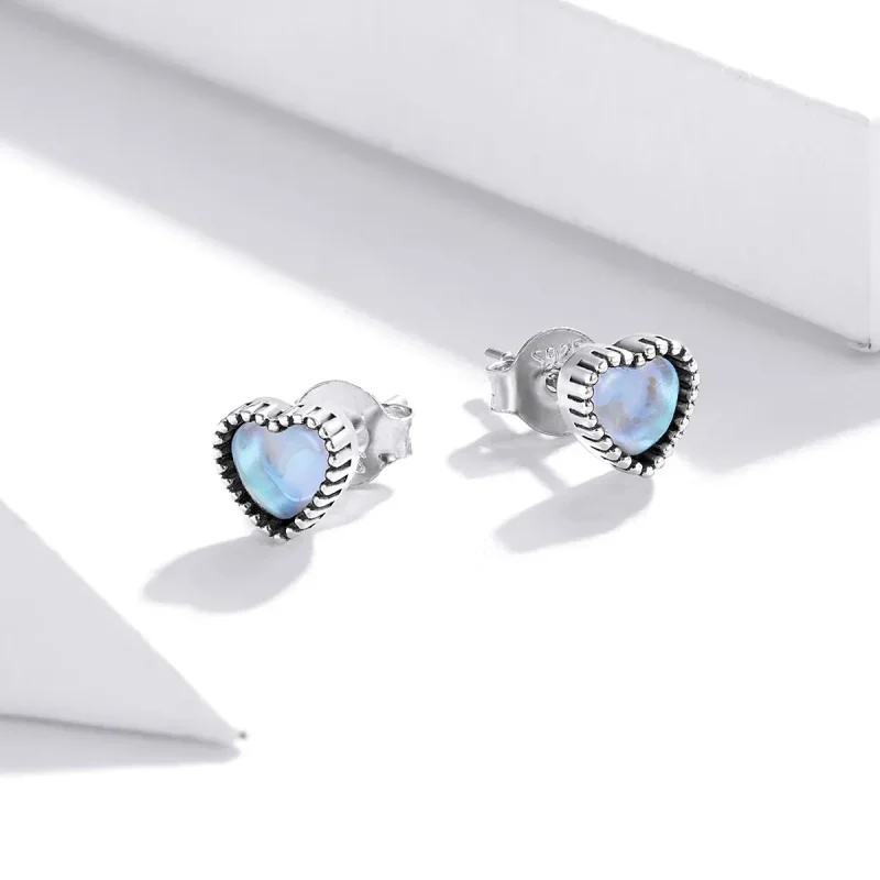 (bilde for) Pandora Style Sølv Hjerter av glass ørepynt - SCE929 - Vis 4