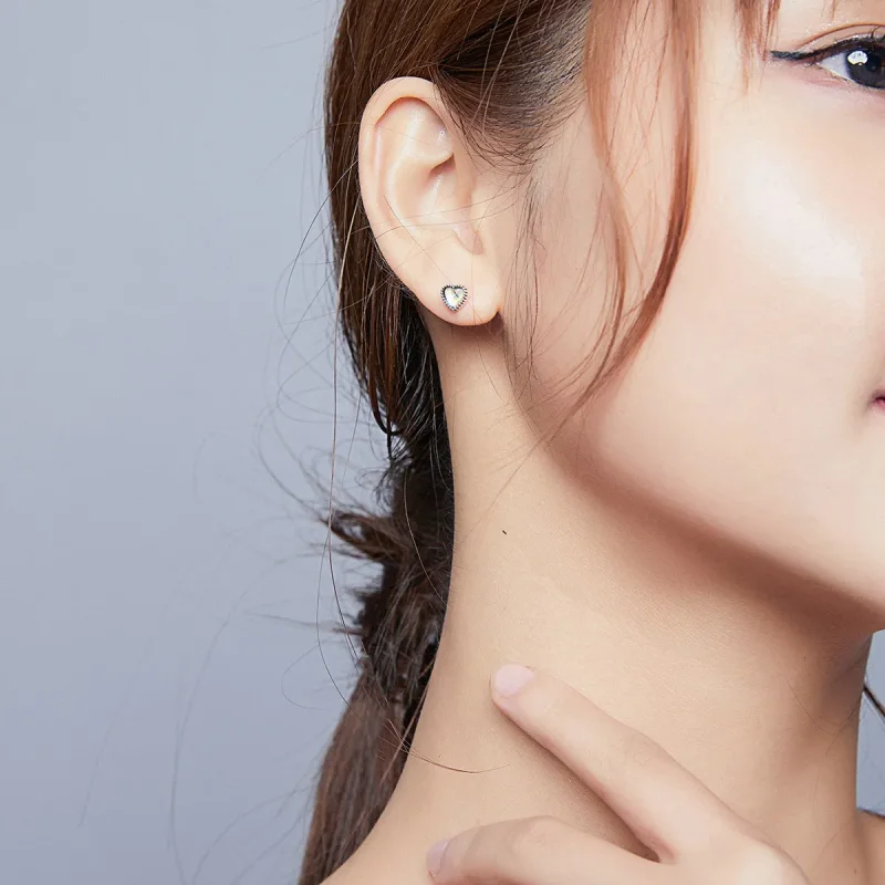 (bilde for) Pandora Style Sølv Hjerter av glass ørepynt - SCE929 - Vis 5