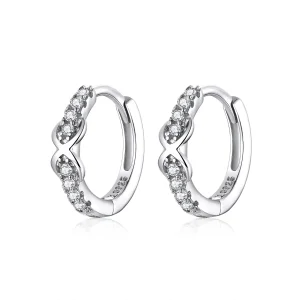 (bilde for) Pandora Style Sølv Infinity Symbol Hoop øredobber - SCE872