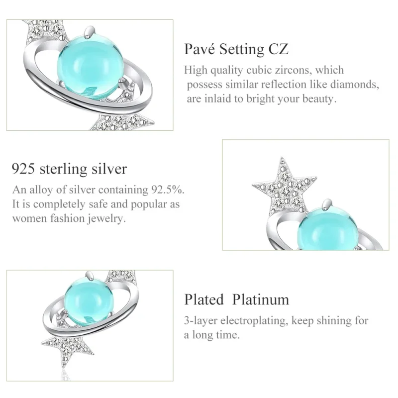 (bilde for) Pandora Style Sølv Interstellar Stud øredobber - SCE701 - Vis 3